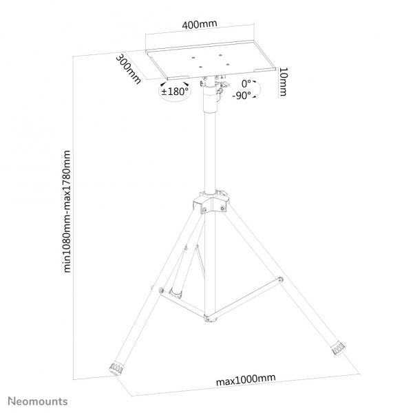 Soporte de suelo Neomounts para portátil, proyector y monitor [NS-FS200BLACK]