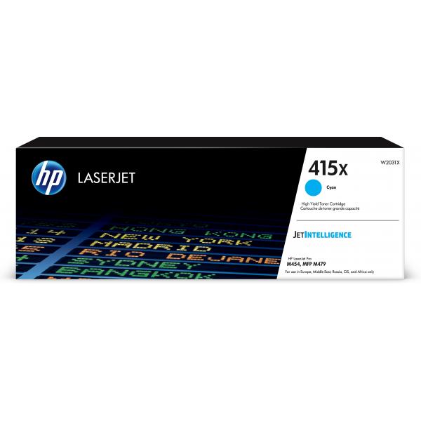 HP Cartuccia toner ciano originale LaserJet 415X ad alta capacità [W2031X]