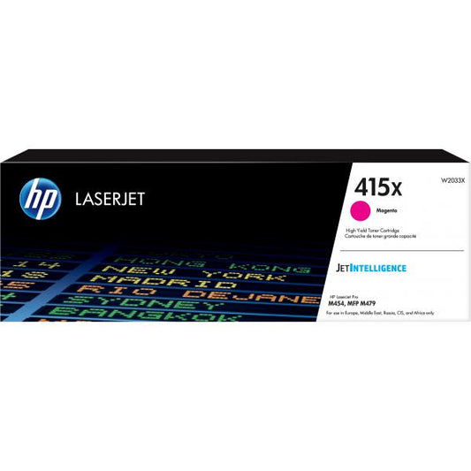 Cartucho de tóner magenta de alto rendimiento original HP LaserJet 415X [W2033X]