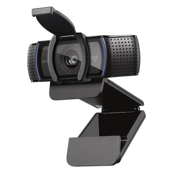 Logitech C920S HD Pro Webcam, Videochiamata Full HD 1080p/30fps, Audio Stereo Chiaro, Correzione Luce HD, Privacy Shutter, Per Skype, Zoom, FaceTime, Hangouts, PC/Mac/Laptop/Tablet/XBox, Nero [960-001252]