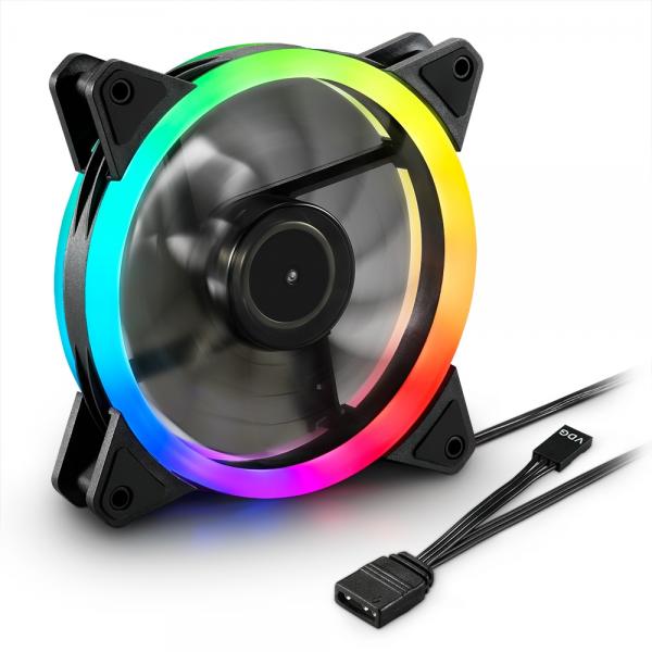 SHARKOON VENTOLA CASE SHARK BLADES RGB, 1200 RPM, CONNETTORE A 3 PIN, 12V, LUNGHEZZA CAVO 45CM [SHARK BLADES RGB FAN]