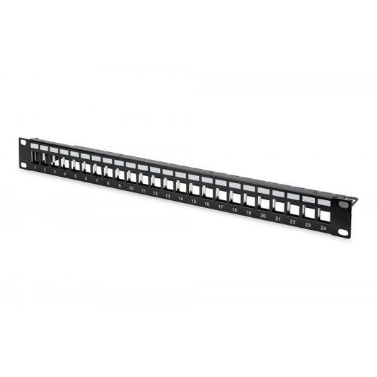 Digitus 1U Modular Patch Panel - Shielded - 24 Port - Blank - Rack Mount - Black [DN-91411]