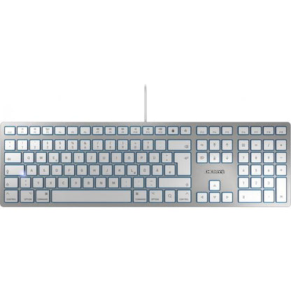 Cherry KC 6000 SLIM FOR MAC - Keyboard - Corded - QWERTY - Silver/White [JK-1610US-1]