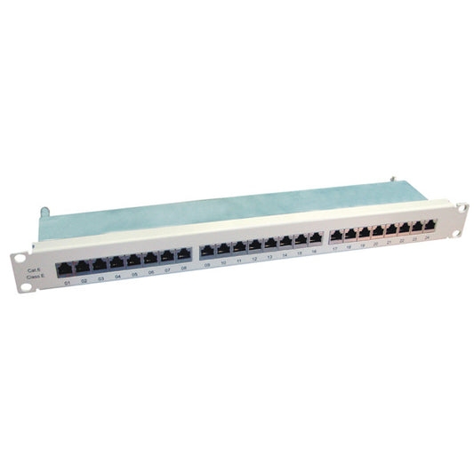 VALUE 19" PATCHPANEL, CAT.6/CLASS E, 24 PORTS, STP, GREY [26.99.0354]