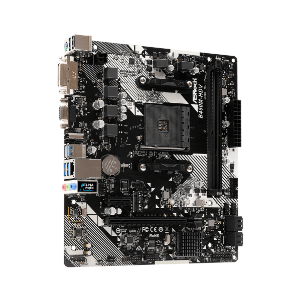 ASROCK MB AMD B450, B450M-HDV R4.0 2DDR4 PCI-E X16 M2 DVI/HDMI MATX [B450M-HDV R4.0]