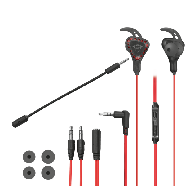 Trust TRU GXT 408 Auricolare Cablato In-ear Giocare Nero, Rosso [23029]