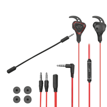 Trust TRU GXT 408 Auricolare Cablato In-ear Giocare Nero, Rosso [23029]