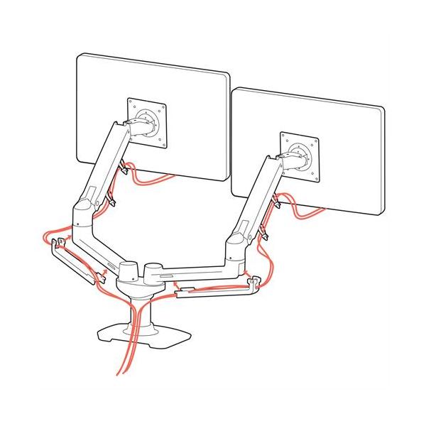 Ergotron LX Dual Side-by-Side Arm (Matte Black) - 23 to 27 inch [45-245-224]