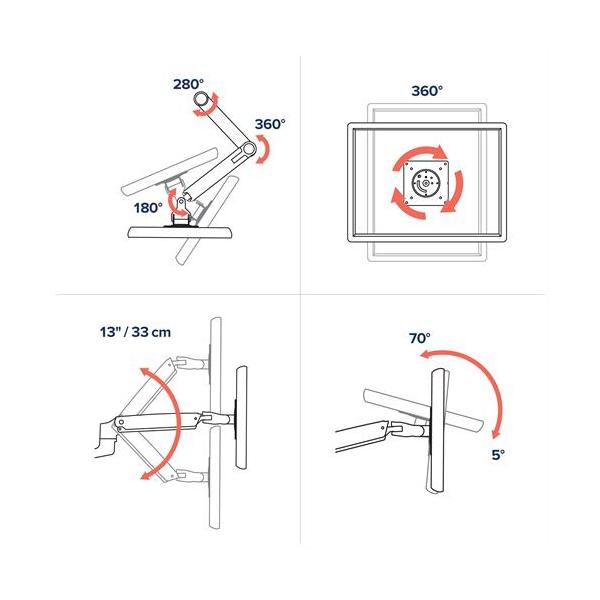 Ergotron LX Dual Side-by-Side Arm (Matte Black) - 23 to 27 inch [45-245-224]