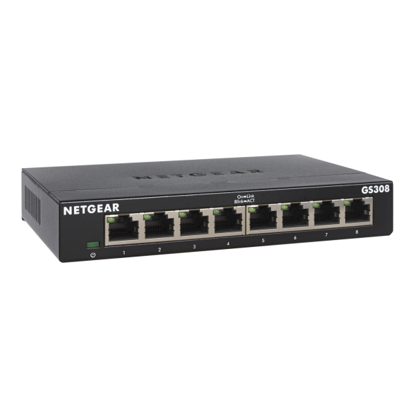 NETGEAR GS308-300PES Switch de Red No Administrado L2 Gigabit Ethernet (10/100/1000) Negro [GS308-300PES] 