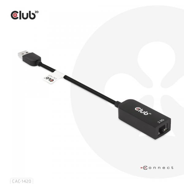 CLUB3D ADATTATORE USB 3.2 Gen1 Type A to RJ45 2.5Gbps [CAC-1420]