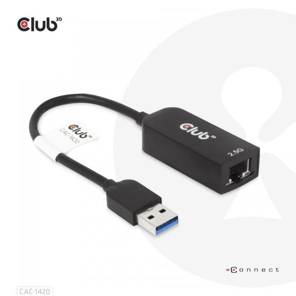 CLUB3D ADATTATORE USB 3.2 Gen1 Type A to RJ45 2.5Gbps [CAC-1420]