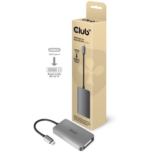 CLUB3D USB TYPE C TO DVI DUAL LINK SUPPORTS 4K30HZ RESOLUTIONS [CAC-1510] 