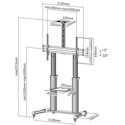 Reflecta 23211 supporto da tavolo per Tv a schermo piatto 2,54 m (100") Alluminio, Nero [SOPAR23211]