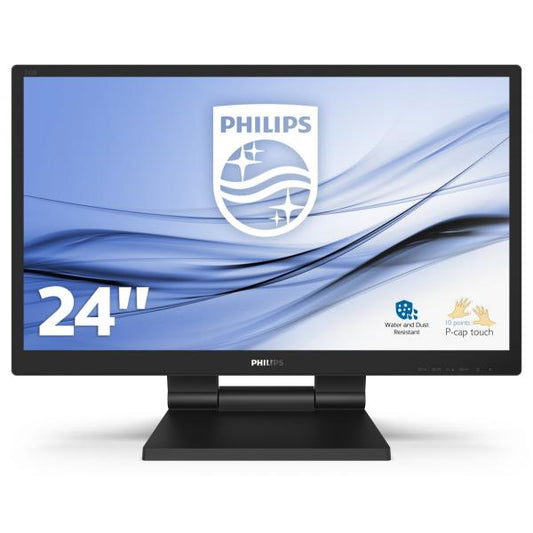 PHILIPS MONITOR TOUCH 23,8 LED IPS 16:9 FHD 5MS 250CDM, VGA/DVI/DP/HDMI, IP54, MULTIMEDIALE [242B9T]