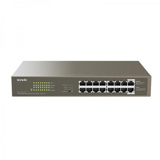 Tenda TEG1116P-16-150W-EU switch di rete Non gestito Gigabit Ethernet (10/100/1000) Supporto Power over Ethernet (PoE) Bronzo [TEG1116P-16-150W]