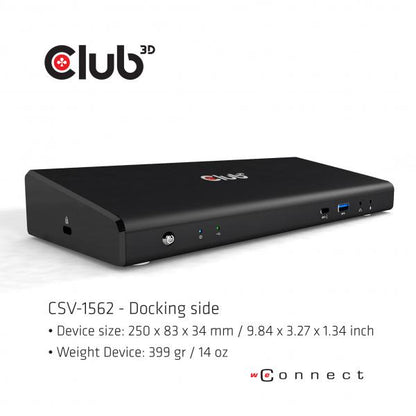 CLUB3D CHARGING DOCK 60W USB TYPE C 3.2 GEN 1 UNIVERSAL TRIPLE 4K [CSV-1562]