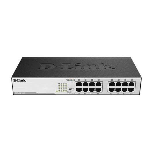 D-Link DGS-1016D switch di rete Non gestito Gigabit Ethernet (10/100/1000) 1U Nero, Argento [DGS-1016D]