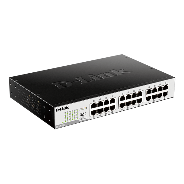 D-Link DGS-1024D conmutador de red No administrado Gigabit Ethernet (10/100/1000) 1U Negro, Plata [DGS-1024D] 