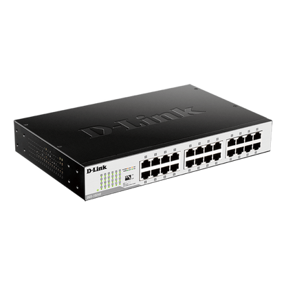 D-Link DGS-1024D conmutador de red No administrado Gigabit Ethernet (10/100/1000) 1U Negro, Plata [DGS-1024D] 