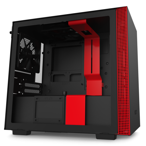 NZXT CASE H210I MID TOWER ATX MATTE BLACK/RED [CA-H210I-BR]