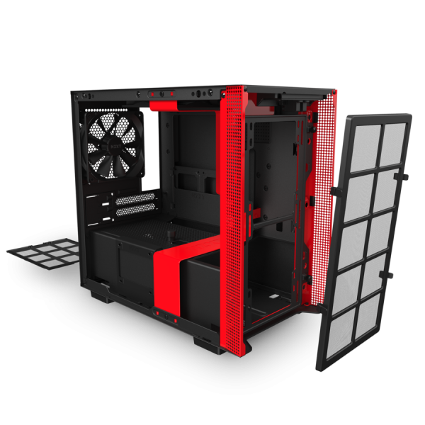 NZXT CASE H210I MID TOWER ATX MATTE BLACK/RED [CA-H210I-BR]