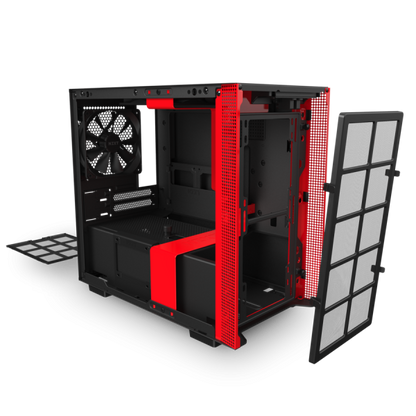 NZXT CASE H210I MID TOWER ATX MATTE BLACK/RED [CA-H210I-BR]