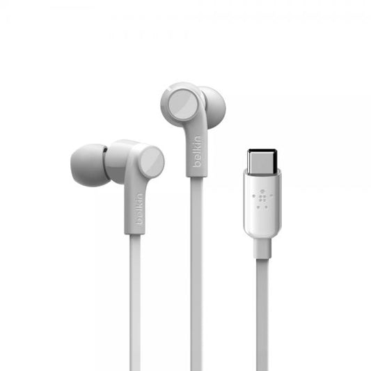 Belkin ROCKSTAR Wired Headphones In-ear Music and Calls USB type-C White [G3H0002BTWHT] 