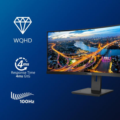 PHILIPS MONITOR CURVO 34 VA 21:9 WQHD 5MS 300CDM, DP/HDMI, USB-C, ALTEZZA, MULTIMEDIALE [346B1C]