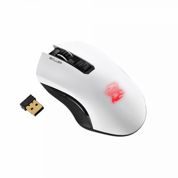 Sharkoon Skiller SGM3 mouse Mano destra RF Wireless+USB Type-A Ottico 6000 DPI [SKILLERSGM3WHITE]