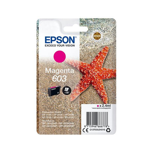 Epson Singlepack Magenta 603 Ink [C13T03U34010]