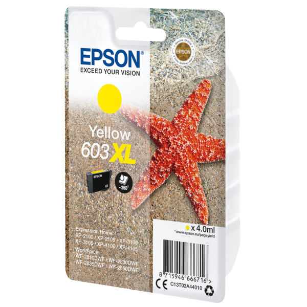 CARTUCHO DE INYECCIÓN DE TINTA EPSON STARFISH XL AMARILLO ALTA CAPACIDAD C13T03A44010 SIN BLISTER [C13T03A44010]