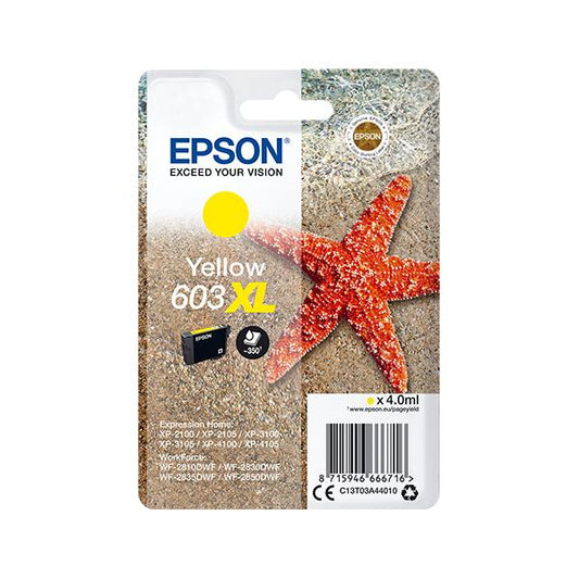 Epson Singlepack Yellow 603XL Ink [C13T03A44010]