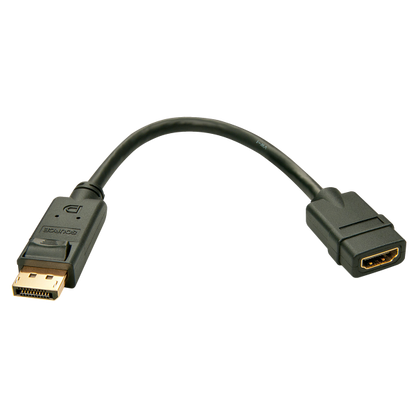 LINDY ADATTATORE CAVO DISPLAYPORT/HDMI, M/F, ATTIVO, 15CM [41005]