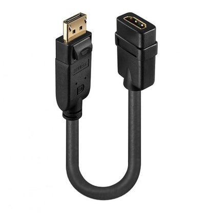 LINDY ADATTATORE CAVO DISPLAYPORT/HDMI, M/F, ATTIVO, 15CM [41005]