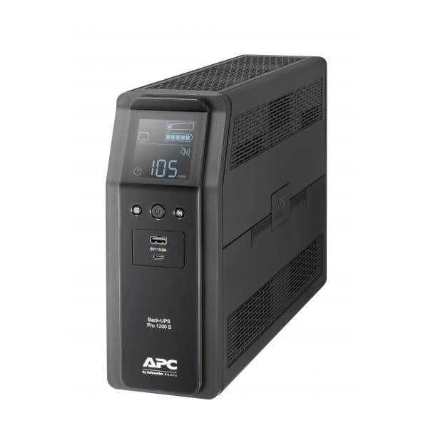 APC BACK UPS PRO BR 1200VA sistema de alimentación ininterrumpida (UPS) Línea interactiva 1,2 kVA 720 W 8 toma(s) AC [BR1200SI] 