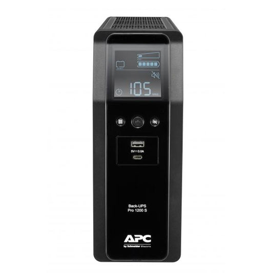 APC BACK UPS PRO BR 1200VA sistema de alimentación ininterrumpida (UPS) Línea interactiva 1,2 kVA 720 W 8 toma(s) AC [BR1200SI] 