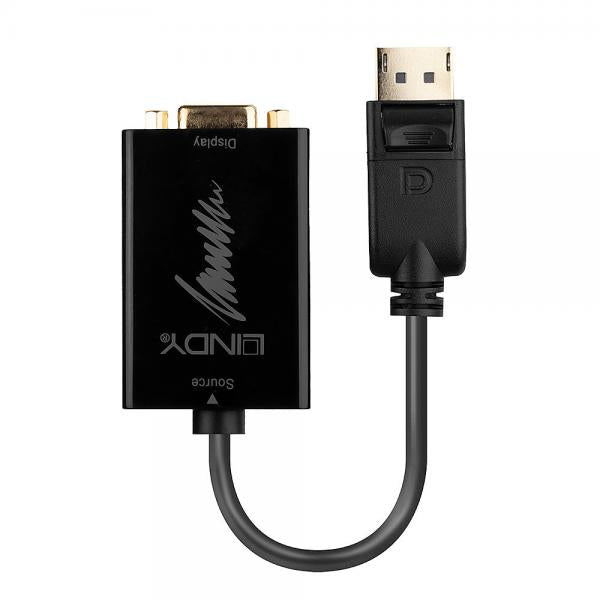 Lindy 41006 Video Cable and Adapter 0.15m VGA (D-Sub) DisplayPort Black [LINDY41006]