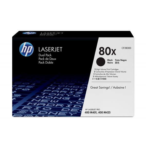 PAQUETE DE TONER HP NEGRO 80X. 2 PIEZAS [CF280XD]