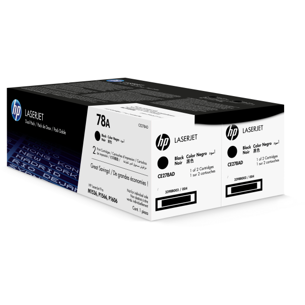 HP TONER NERO CE278A LASERJET SMART PRINT 2100 PAGINE (CONF 2 PZ) 78A [CE278AD]