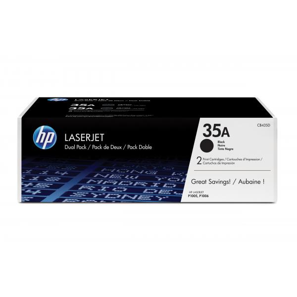 TONER HP NEGRO PAQUETE DE 2 UNIDADES CB435A PARA LJ P1005/P1006 [CB435AD]