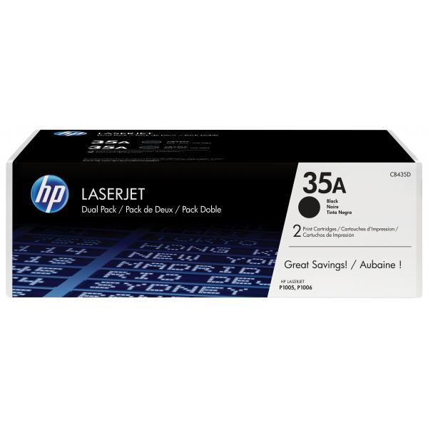 TONER HP NEGRO PAQUETE DE 2 UNIDADES CB435A PARA LJ P1005/P1006 [CB435AD]