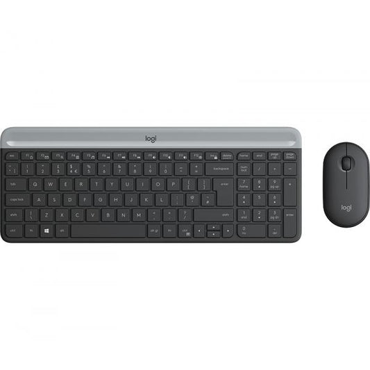 Logitech MK470 Kit Mouse e Tastiera Wireless per Windows, Ricevitore USB 2.4 GHz, Sottile, Compatto, Silenzioso, Batteria Lunga Durata, PC/Laptop, Layout Italiano QWERTY, Grigio [920-009196]