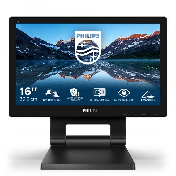 MONITOR PHILIPS TÁCTIL 15.6 1366x768, IP54, 1O PUNTOS TÁCTILES, VGA/DVI/DP/HDMI, MULTIMEDIA [162B9T]