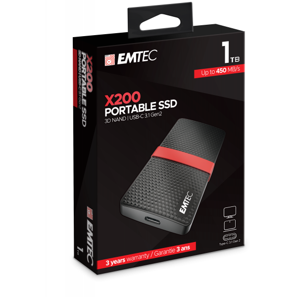 Emtec X200 1000 GB Black, Red [ECSSD1TX200]