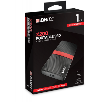 Emtec X200 1000 GB Black, Red [ECSSD1TX200]