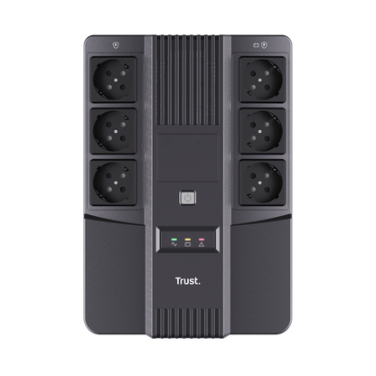 Trust Maxxon Uninterruptible Power Supply (UPS) 0.8 kVA 6 AC Socket(s) [23326]