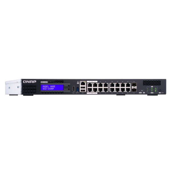 QNAP QGD-1600P Gestito Gigabit Ethernet (10/100/1000) Supporto Power over Ethernet (PoE) 1U Nero, Grigio [QGD-1600P-4G]