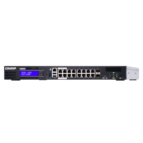 QNAP QGD-1600P Gestito Gigabit Ethernet (10/100/1000) Supporto Power over Ethernet (PoE) 1U Nero, Grigio [QGD-1600P-4G]