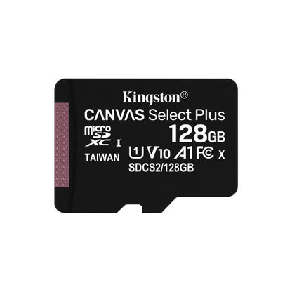 Kingston Technology Scheda micSDXC Canvas Select Plus 100R A1 C10 da 128GB + adattatore [SDCS2/128GB]